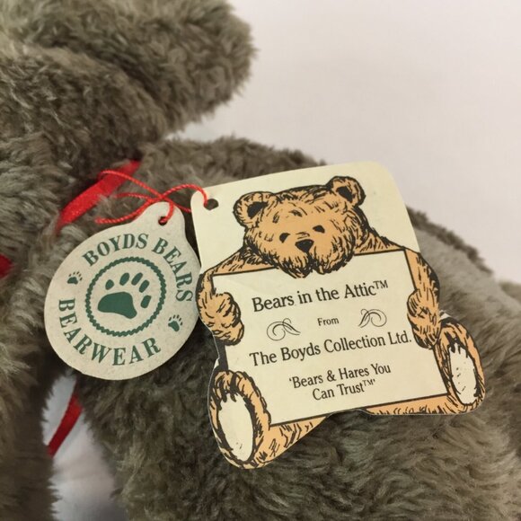 New w Tags Boyds Bears Gray Elephant Flatties 9” Bears In The Attic 1996 Lovey - Picture 4 of 5